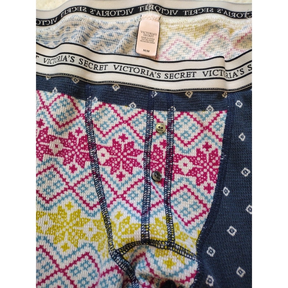 Victoria Secret Pajamas Pants Woman's Medium Multicolor‎ Elastic Waist Mid Rise - Picture 3 of 7